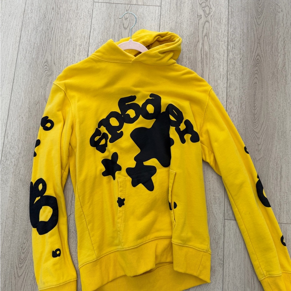 Yellow Crewneck Sweater with Black Accents